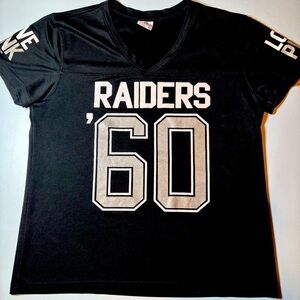 Pink Victoria's Secret 5th & Ocean Black Raiders ‘60 Tee Size XL RARE Football